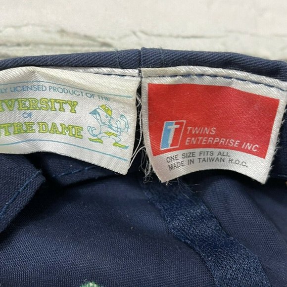 Vintage Notre Dame Fighting Irish Embroidered Spell Out Snapback Adjustable Hat - Picture 2 of 4